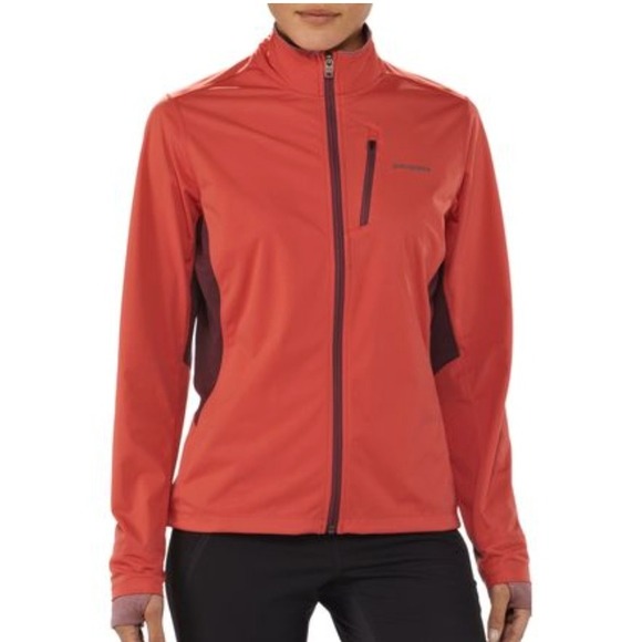 Patagonia Tops - Patagonia Wind Shield Hybrid Jacket Womens Small Red Full-Zip Lightweight Hiking